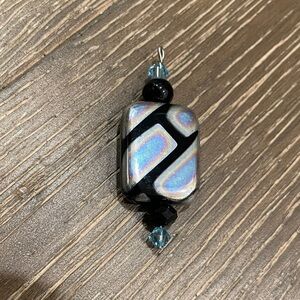 Iridescent Black and Blue Geometric pendant